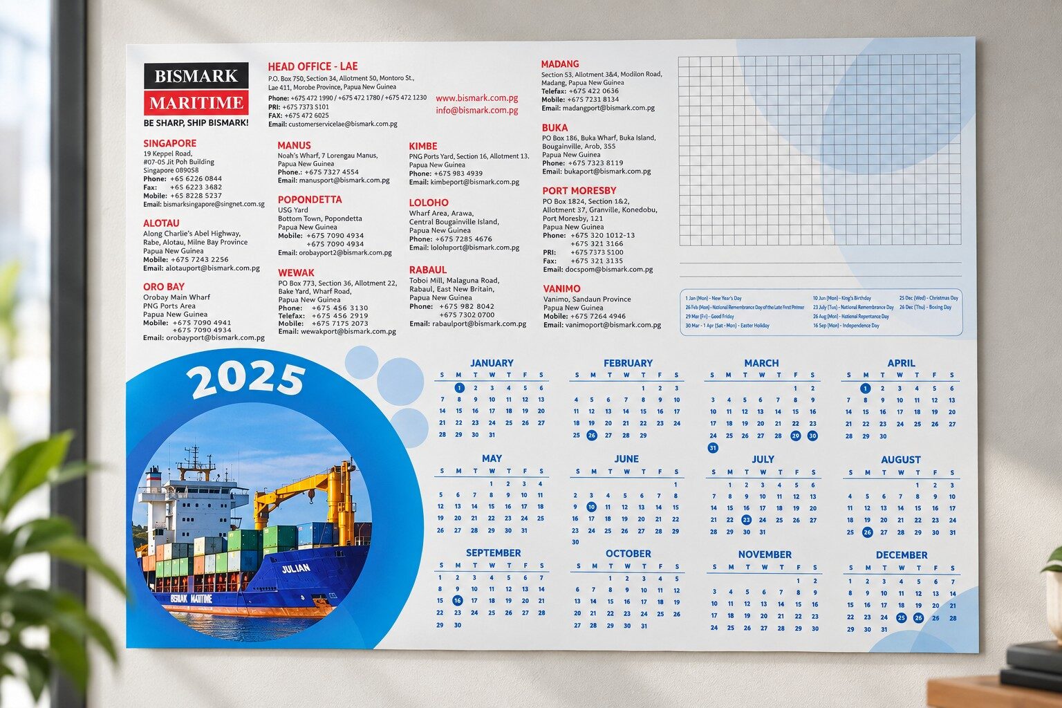 Custome Design Wall Calendar Design